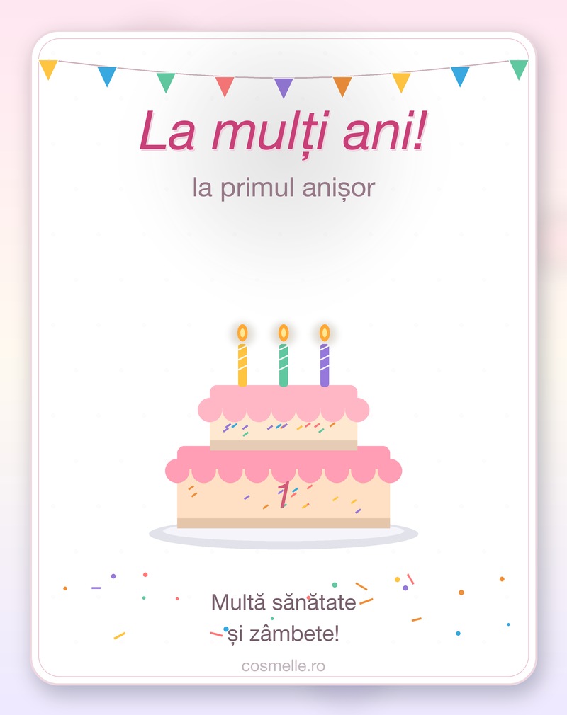 Urări la un an pentru un băiat