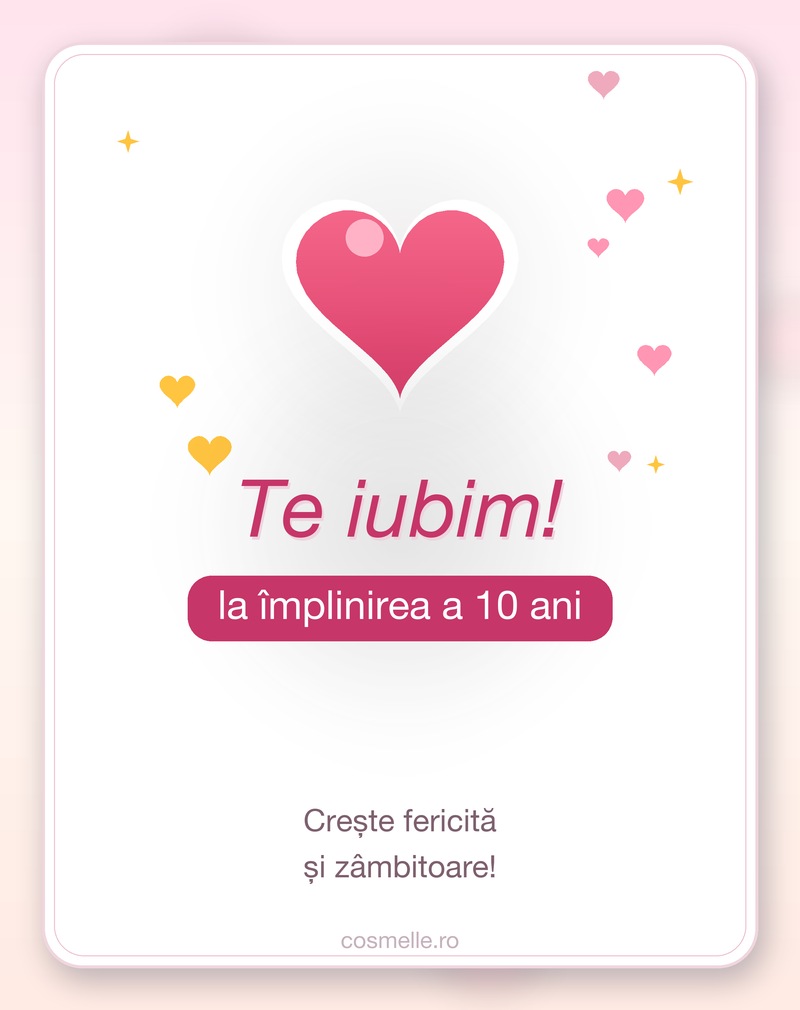 Versuri la 10 ani pentru fetiță