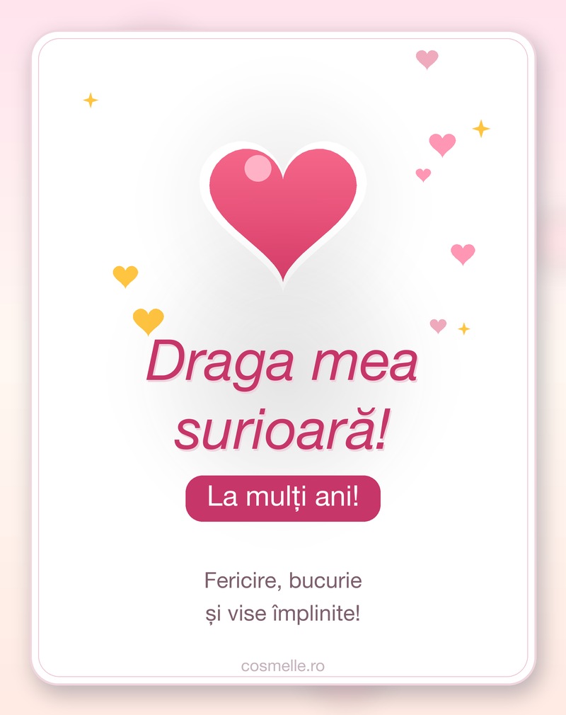 Draga mea surioară, la mulți ani