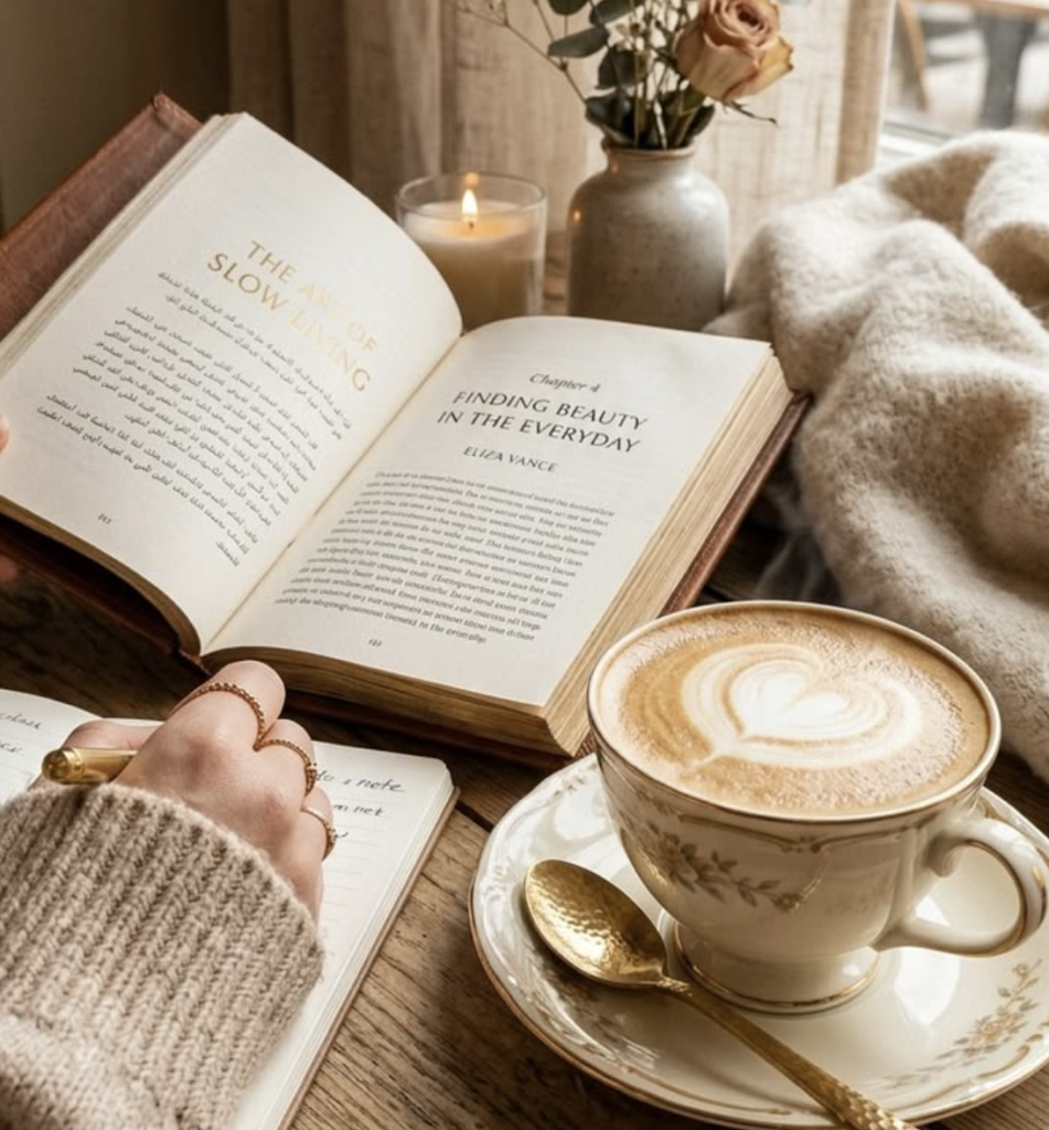 Чашка кофе и книга